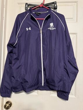 Under Armour Purple Windbreaker Jacket with White Trim wounds warrior project XL